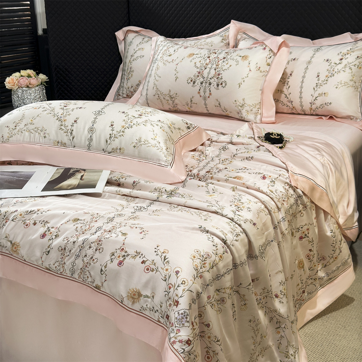 91家纺网 家纺一手货源 找家纺 （总）朵希曼 2026新款60天丝镂空夏被四件套系列（控价：夏被线上券后不低于239 夏被四件套线上券后不低于369)