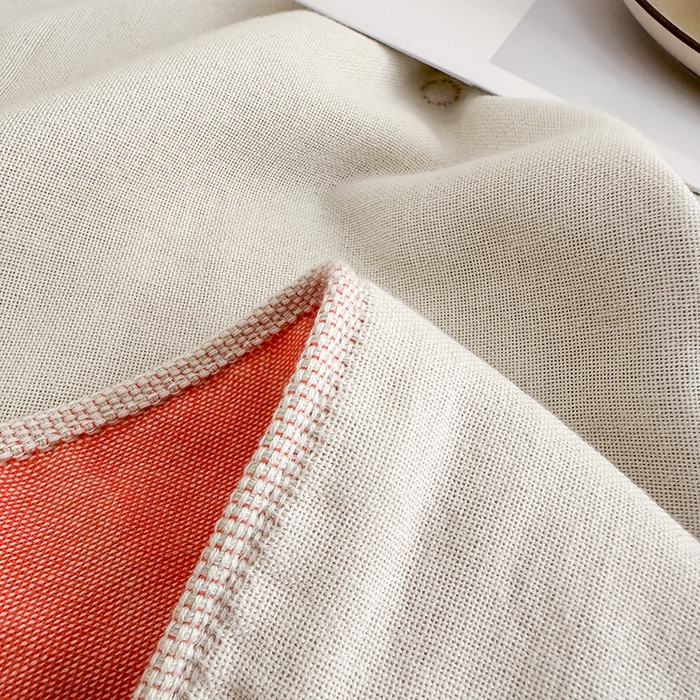 91家纺网 家纺一手货源 找家纺 凌云家纺 2026新款全棉纯棉双层有氧纱大提花流苏毯披肩毯毛毯毯子 苹果-绿