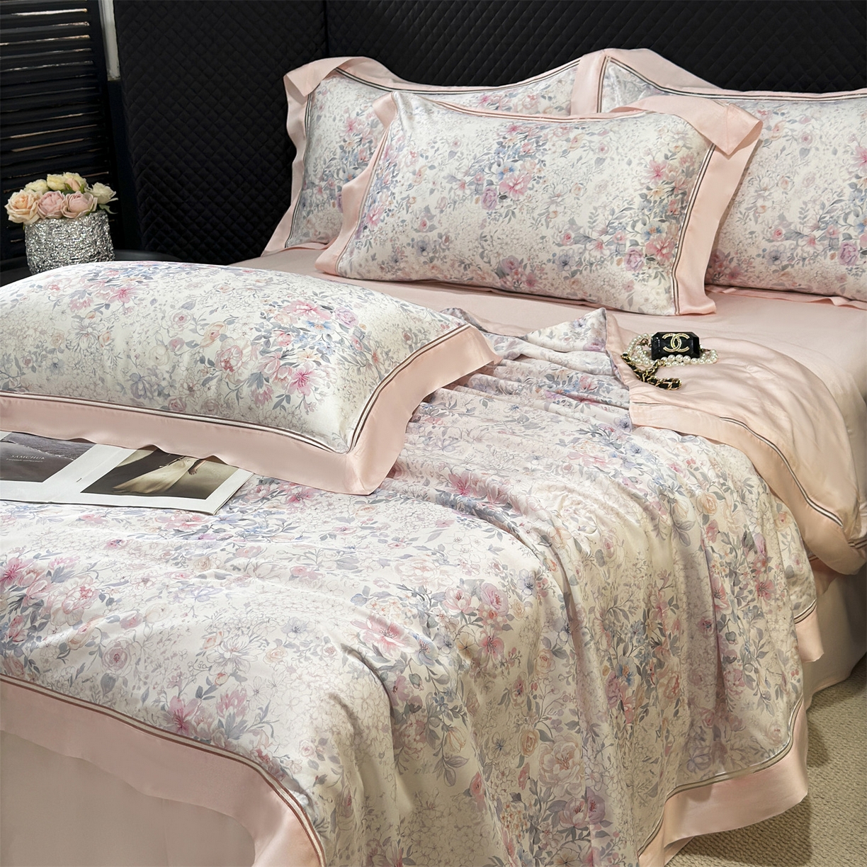 朵希曼 2026新款60天丝镂空夏被四件套系列（控价：夏被线上券后不低于239 夏被四件套线上券后不低于369) 隽永繁花