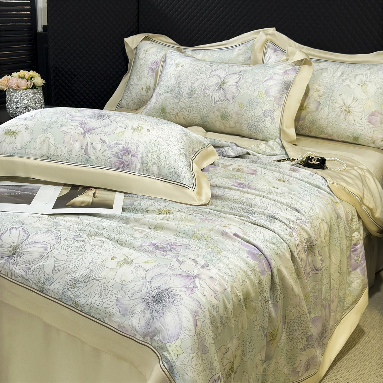 朵希曼 2026新款60天丝镂空夏被四件套系列（控价：夏被线上券后不低于239 夏被四件套线上券后不低于369) 慕白