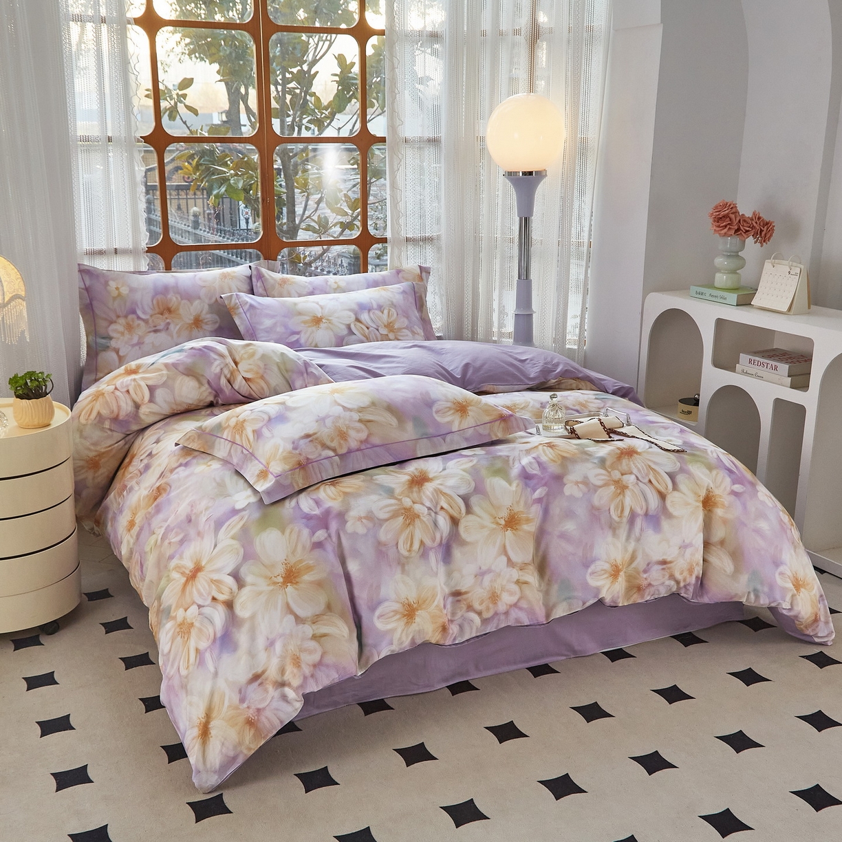 91家纺网 家纺一手货源 找家纺 （总）启航家居 2026新款全棉铂金棉数码印花四件套