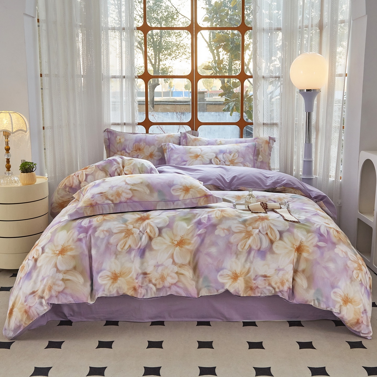 91家纺网 家纺一手货源 找家纺 （总）启航家居 2026新款全棉铂金棉数码印花四件套