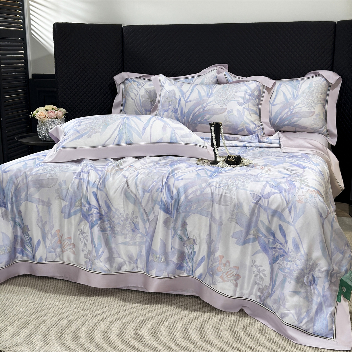 91家纺网 家纺一手货源 找家纺 朵希曼 2026新款60天丝镂空夏被四件套系列（控价：夏被线上券后不低于239 夏被四件套线上券后不低于369) 森屿白