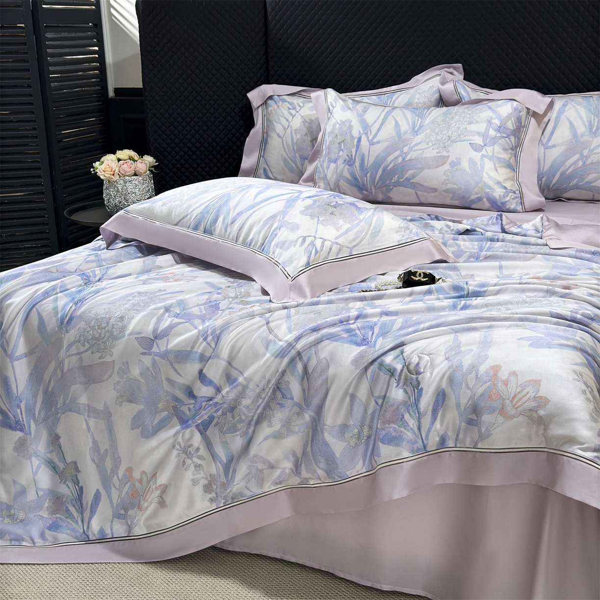 91家纺网 家纺一手货源 找家纺 朵希曼 2026新款60天丝镂空夏被四件套系列（控价：夏被线上券后不低于239 夏被四件套线上券后不低于369) 森屿白