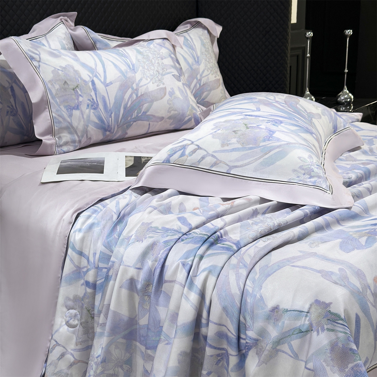 91家纺网 家纺一手货源 找家纺 朵希曼 2026新款60天丝镂空夏被四件套系列（控价：夏被线上券后不低于239 夏被四件套线上券后不低于369) 森屿白