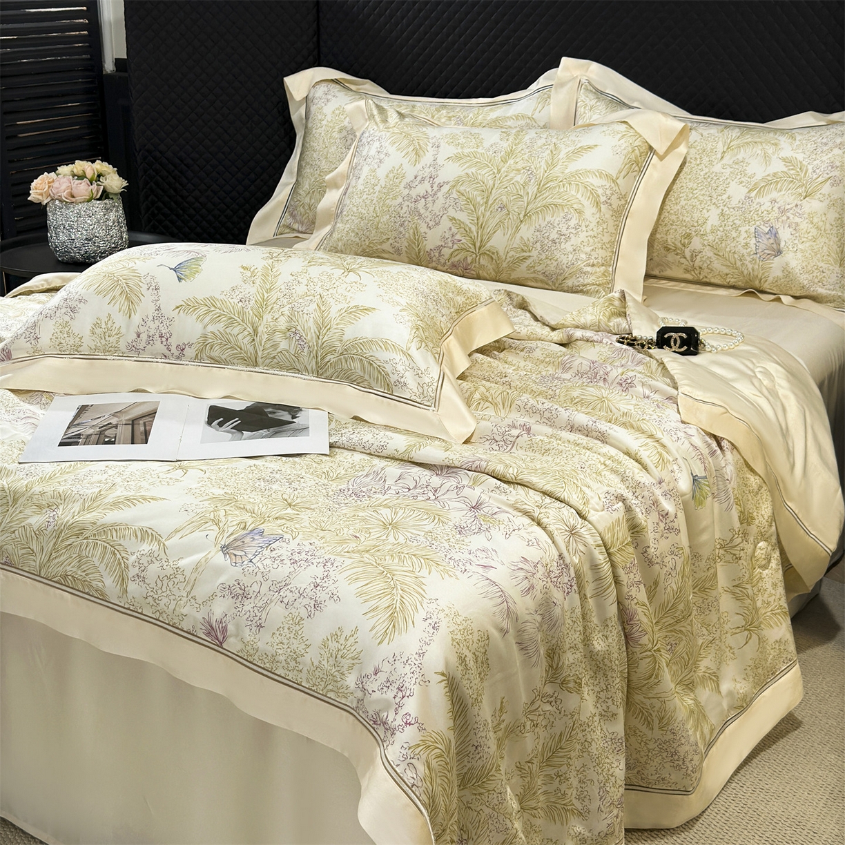 朵希曼 2026新款60天丝镂空夏被四件套系列（控价：夏被线上券后不低于239 夏被四件套线上券后不低于369) 山间晚风