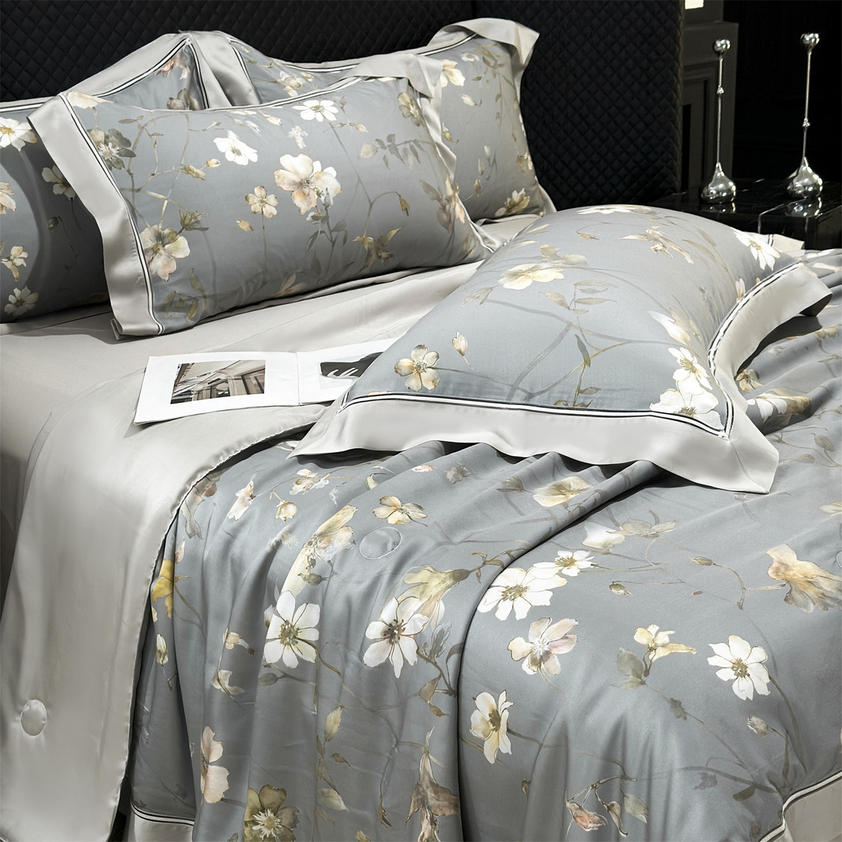 91家纺网 家纺一手货源 找家纺 朵希曼 2026新款60天丝镂空夏被四件套系列（控价：夏被线上券后不低于239 夏被四件套线上券后不低于369) 苏叶