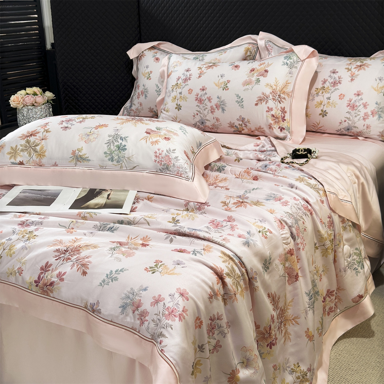 朵希曼 2026新款60天丝镂空夏被四件套系列（控价：夏被线上券后不低于239 夏被四件套线上券后不低于369) 甜美日记