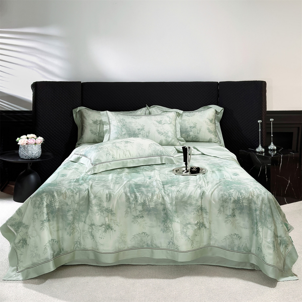 91家纺网 家纺一手货源 找家纺 朵希曼 2026新款60天丝镂空夏被四件套系列（控价：夏被线上券后不低于239 夏被四件套线上券后不低于369) 望舒竹海