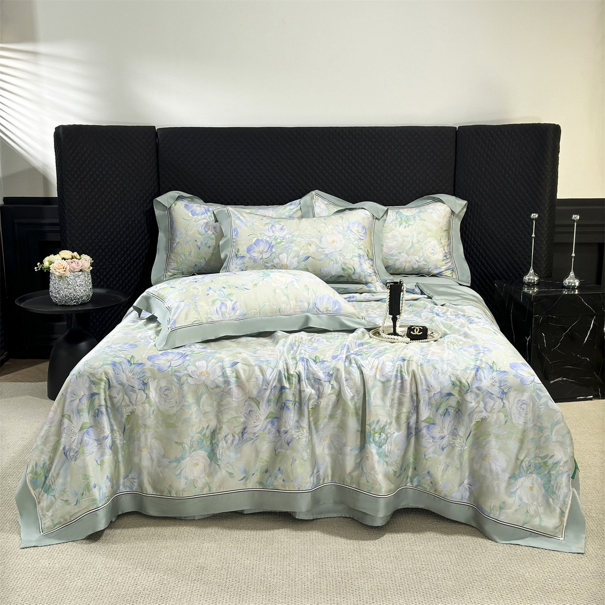 91家纺网 家纺一手货源 找家纺 朵希曼 2026新款60天丝镂空夏被四件套系列（控价：夏被线上券后不低于239 夏被四件套线上券后不低于369) 柚青