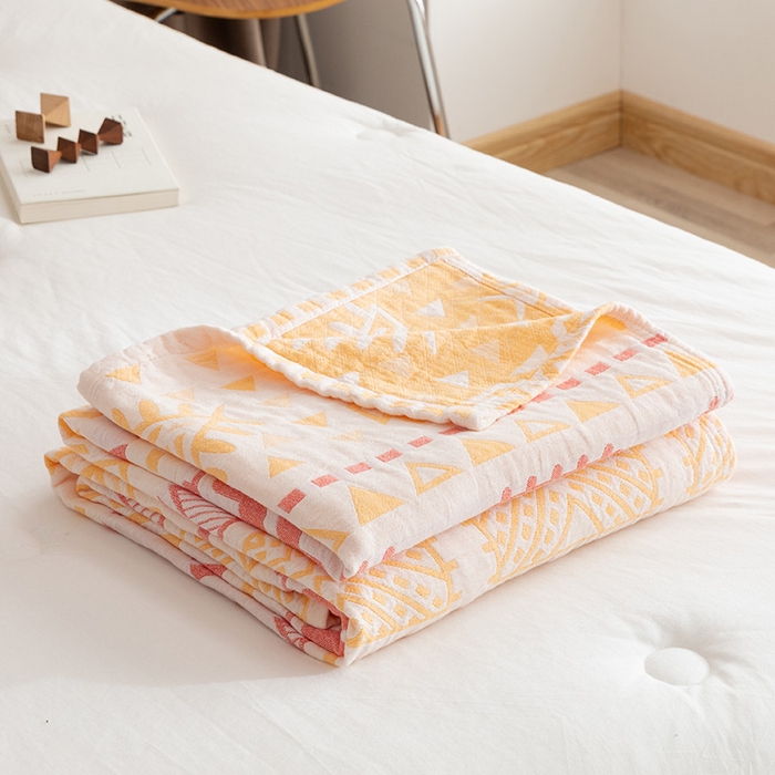 91家纺网 家纺一手货源 找家纺 朴尔家纺-毛巾被 2026春夏新款塞尚风格全棉纯棉水洗棉三层纱布毛巾被夏凉被空调被-经典款常年备货 西雅图-粉