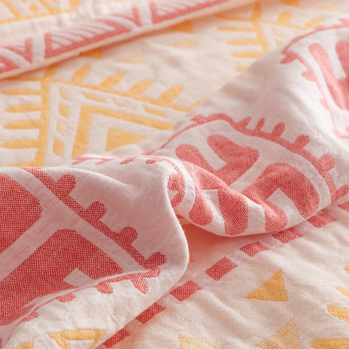 91家纺网 家纺一手货源 找家纺 朴尔家纺-毛巾被 2026春夏新款塞尚风格全棉纯棉水洗棉三层纱布毛巾被夏凉被空调被-经典款常年备货 西雅图-粉