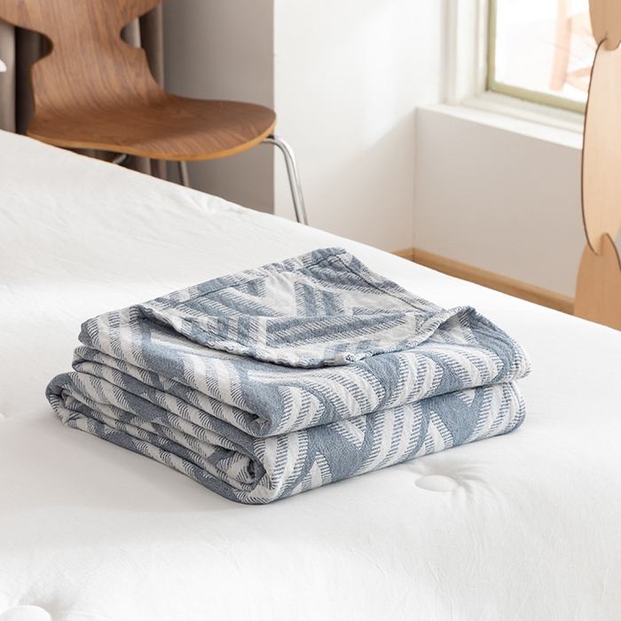 91家纺网 家纺一手货源 找家纺 朴尔家纺-毛巾被 2026春夏新款塞尚风格全棉纯棉水洗棉三层纱布毛巾被夏凉被空调被-经典款常年备货 格里尼-灰