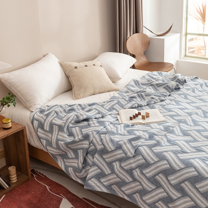 91家纺网 家纺一手货源 找家纺 朴尔家纺-毛巾被 2026春夏新款塞尚风格全棉纯棉水洗棉三层纱布毛巾被夏凉被空调被-经典款常年备货 格里尼-灰