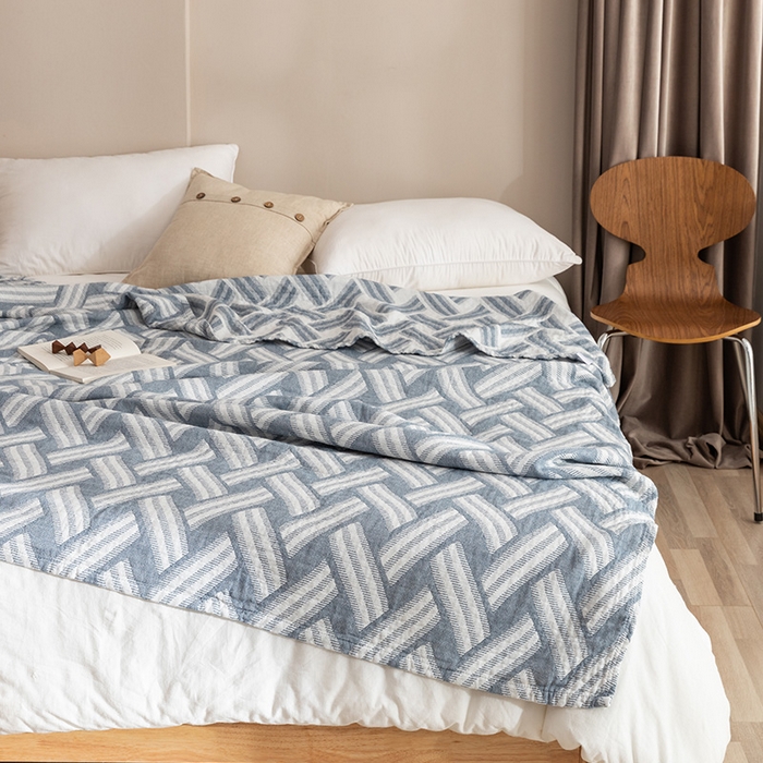 91家纺网 家纺一手货源 找家纺 朴尔家纺-毛巾被 2026春夏新款塞尚风格全棉纯棉水洗棉三层纱布毛巾被夏凉被空调被-经典款常年备货 格里尼-灰