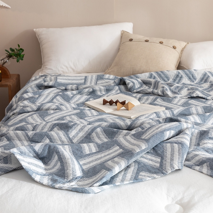 91家纺网 家纺一手货源 找家纺 朴尔家纺-毛巾被 2026春夏新款塞尚风格全棉纯棉水洗棉三层纱布毛巾被夏凉被空调被-经典款常年备货 格里尼-灰