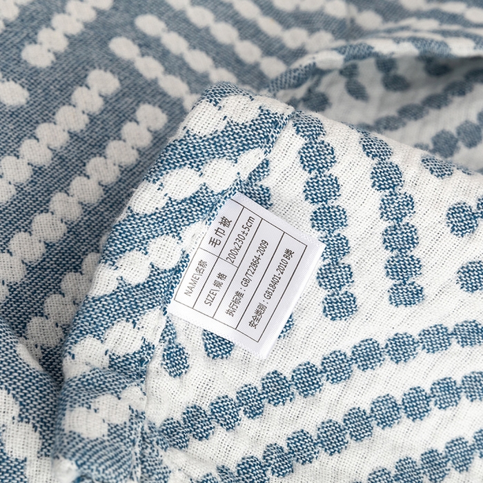 91家纺网 家纺一手货源 找家纺 朴尔家纺-毛巾被 2026春夏新款塞尚风格全棉纯棉水洗棉三层纱布毛巾被夏凉被空调被-经典款常年备货 慕斯-蓝