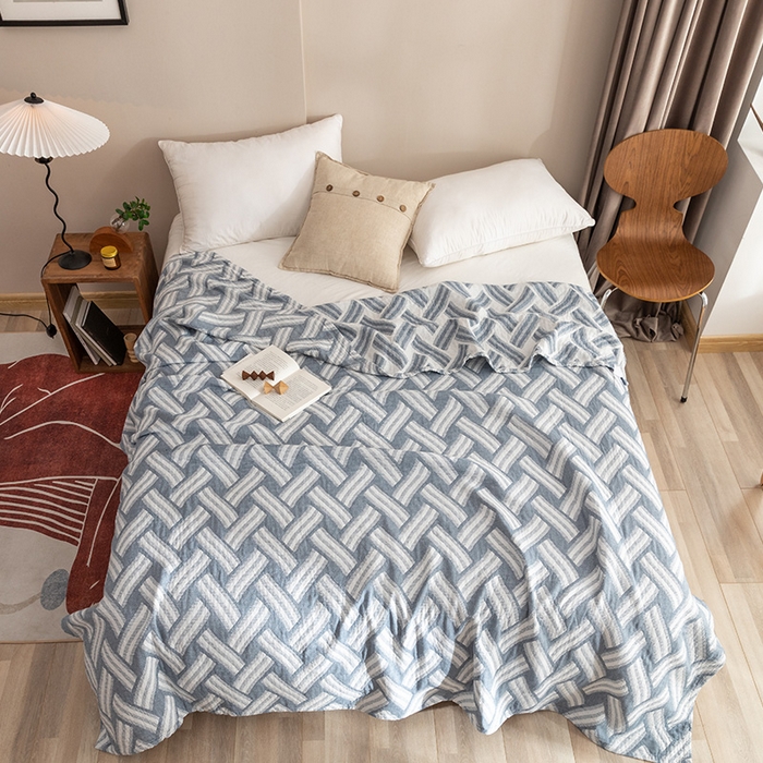 91家纺网 家纺一手货源 找家纺 朴尔家纺-毛巾被 2026春夏新款塞尚风格全棉纯棉水洗棉三层纱布毛巾被夏凉被空调被-经典款常年备货 格里尼-灰