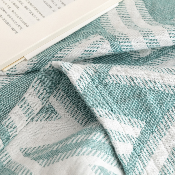 91家纺网 家纺一手货源 找家纺 朴尔家纺-毛巾被 2026春夏新款塞尚风格全棉纯棉水洗棉三层纱布毛巾被夏凉被空调被-经典款常年备货 格里尼-绿