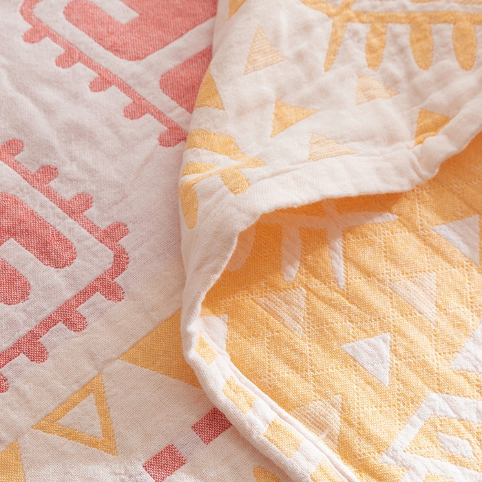 91家纺网 家纺一手货源 找家纺 朴尔家纺-毛巾被 2026春夏新款塞尚风格全棉纯棉水洗棉三层纱布毛巾被夏凉被空调被-经典款常年备货 西雅图-粉