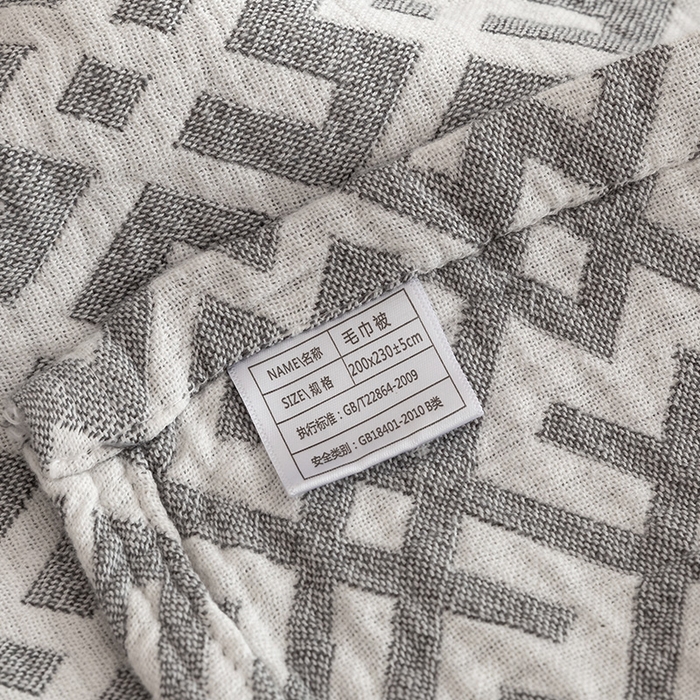 91家纺网 家纺一手货源 找家纺 朴尔家纺-毛巾被 2026春夏新款塞尚风格全棉纯棉水洗棉三层纱布毛巾被夏凉被空调被-经典款常年备货 格林-灰