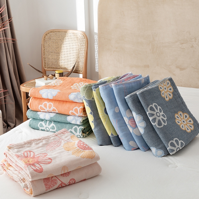 91家纺网 家纺一手货源 找家纺 （总）朴尔家纺-毛巾被 2026春夏新款四层韩版碎花风全棉纯棉纱布毛巾被夏被夏凉被空调被-经典款常年备货