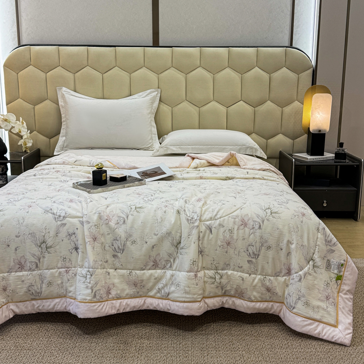 91家纺网 家纺一手货源 找家纺 心悦家纺 2026新款柔丝绵印花夏凉被空调被夏被系列 烂漫花季