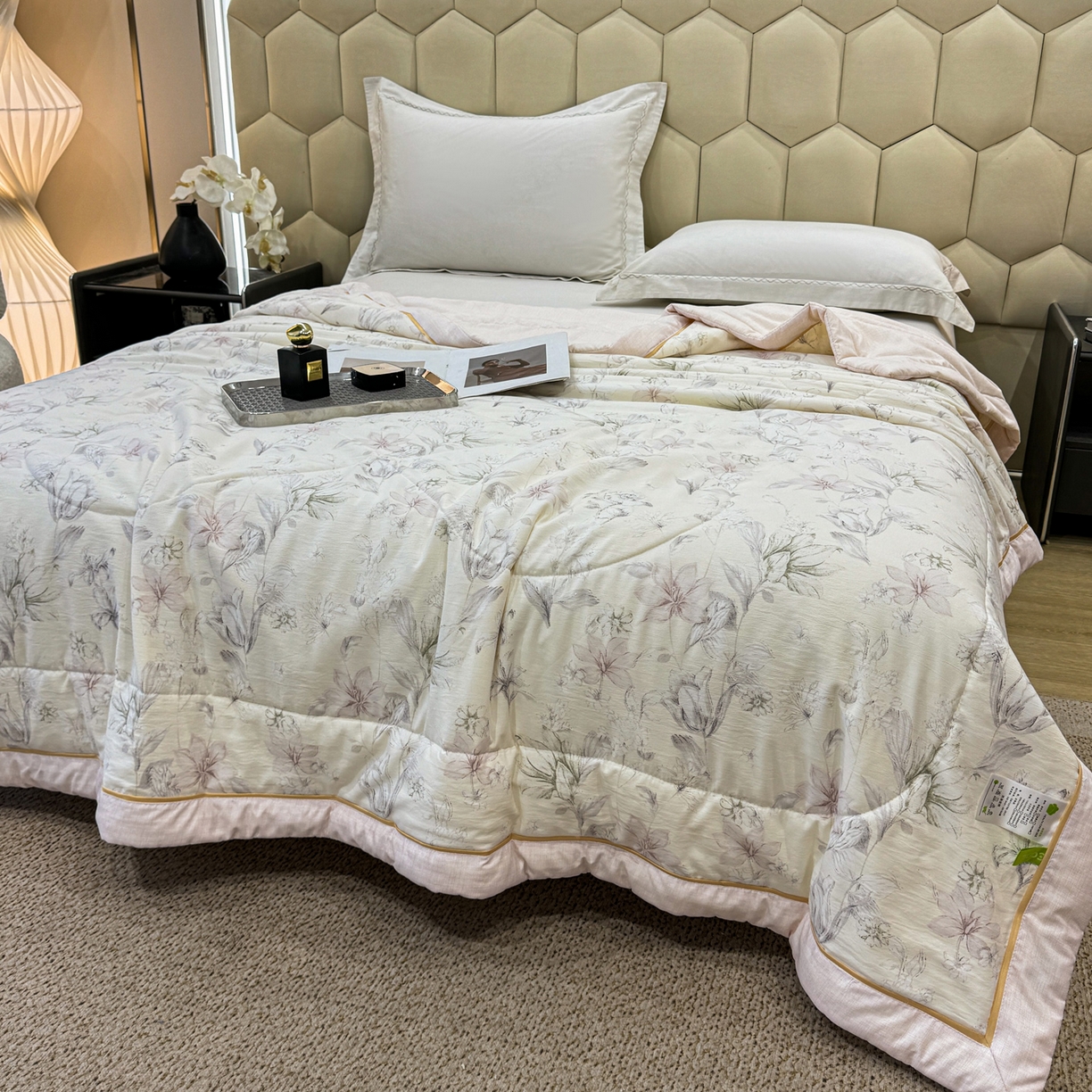 91家纺网 家纺一手货源 找家纺 心悦家纺 2026新款柔丝绵印花夏凉被空调被夏被系列 烂漫花季