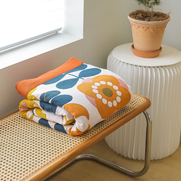 91家纺网 家纺一手货源 找家纺 朴尔家纺-毛巾被 2026春夏新款调皮风宽边加厚透气全棉纯棉四层纱布毛巾被夏被夏凉被空调被 组合图仅供展示不可下单