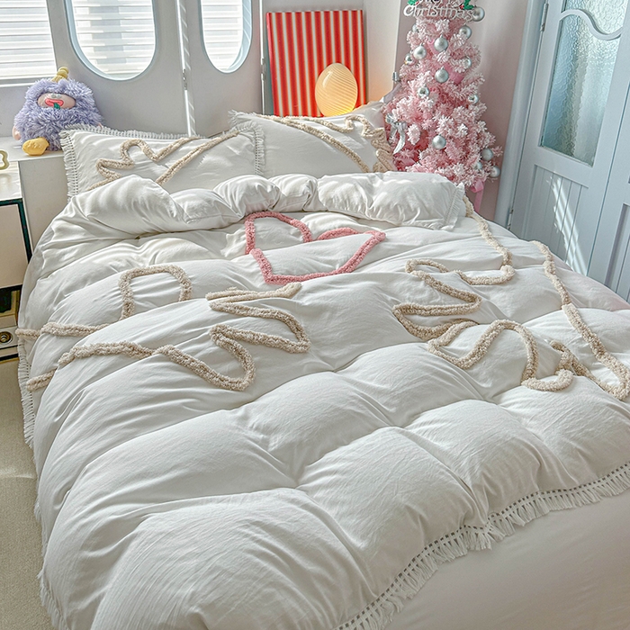 91家纺网 家纺一手货源 找家纺 （总）缘生活 2026新款立体簇绒绣流苏四件套