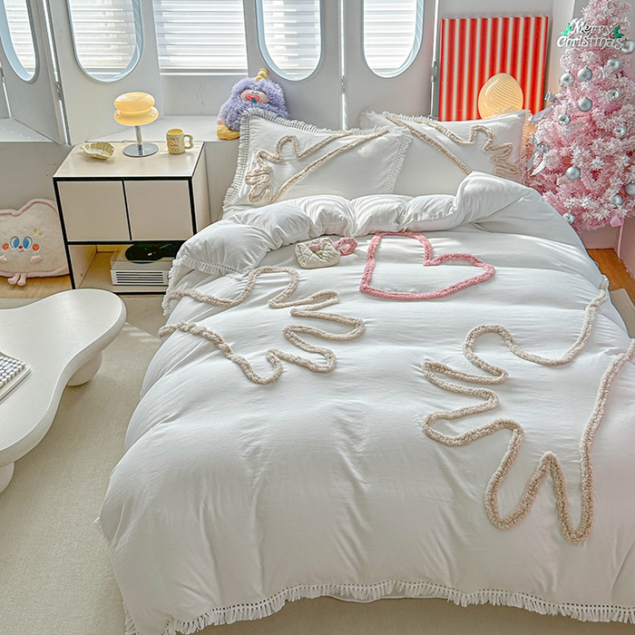 91家纺网 家纺一手货源 找家纺 （总）缘生活 2026新款立体簇绒绣流苏四件套