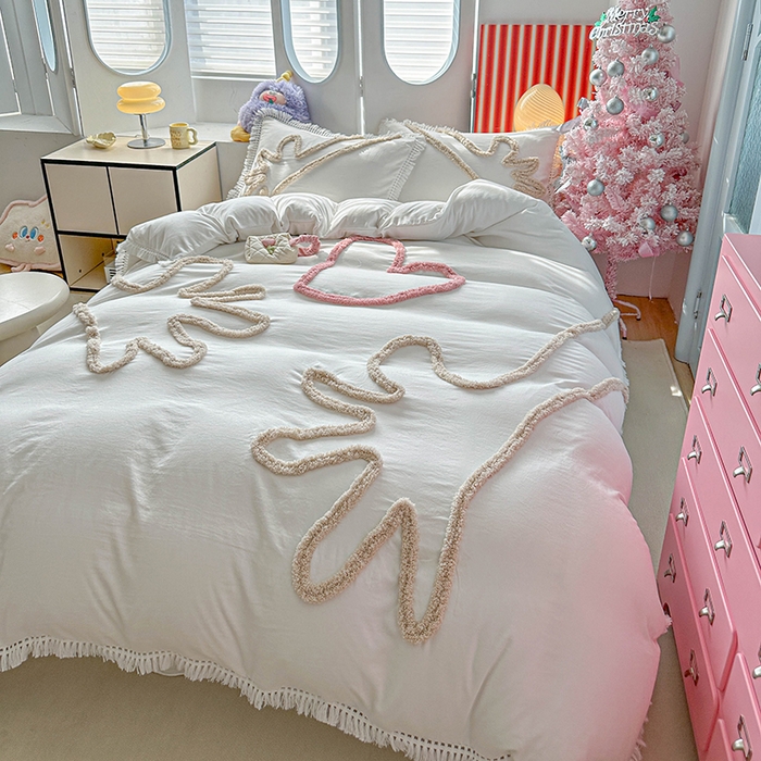 91家纺网 家纺一手货源 找家纺 （总）缘生活 2026新款立体簇绒绣流苏四件套