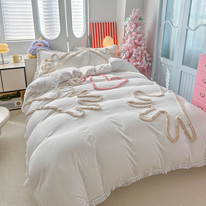 91家纺网 家纺一手货源 找家纺 （总）缘生活 2026新款立体簇绒绣流苏四件套