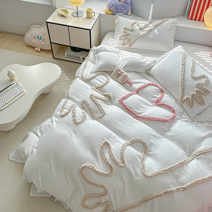 91家纺网 家纺一手货源 找家纺 （总）缘生活 2026新款立体簇绒绣流苏四件套