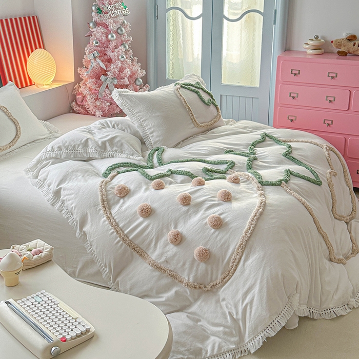 91家纺网 家纺一手货源 找家纺 （总）缘生活 2026新款立体簇绒绣流苏四件套