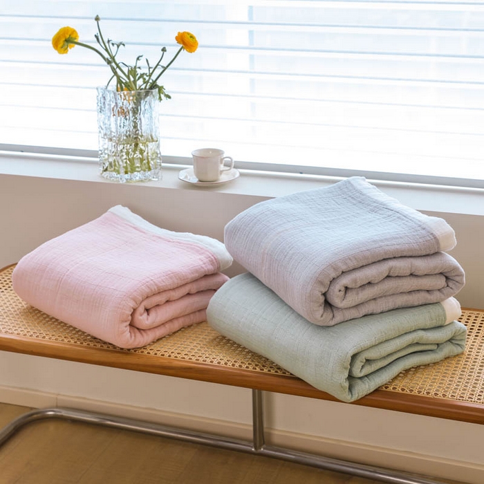 91家纺网 家纺一手货源 找家纺 朴尔家纺-毛巾被 2026春夏新款全棉纯棉80支四层纱布毛巾被夏被夏凉被空调被 组合图仅供展示不可下单