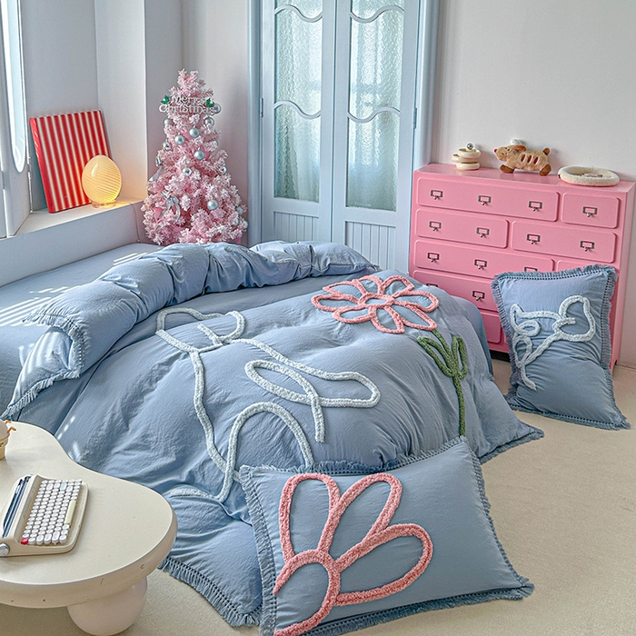 91家纺网 家纺一手货源 找家纺 （总）缘生活 2026新款立体簇绒绣流苏四件套