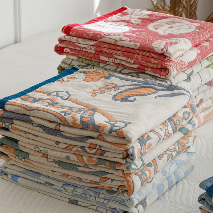 91家纺网 家纺一手货源 找家纺 （总）朴尔家纺-毛巾被 2026春夏新款水洗全棉纯棉四层细纱系列毛巾被下班夏凉被空调被