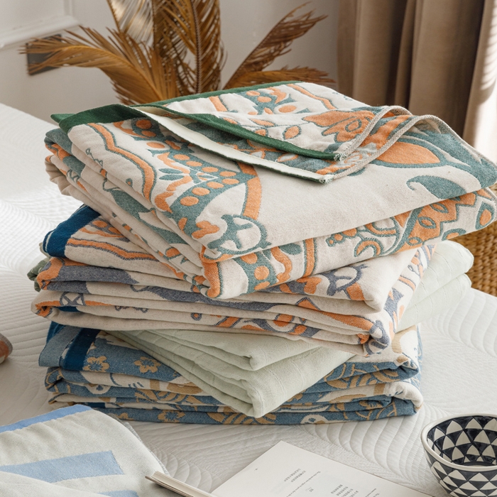 91家纺网 家纺一手货源 找家纺 （总）朴尔家纺-毛巾被 2026春夏新款水洗全棉纯棉四层细纱系列毛巾被下班夏凉被空调被