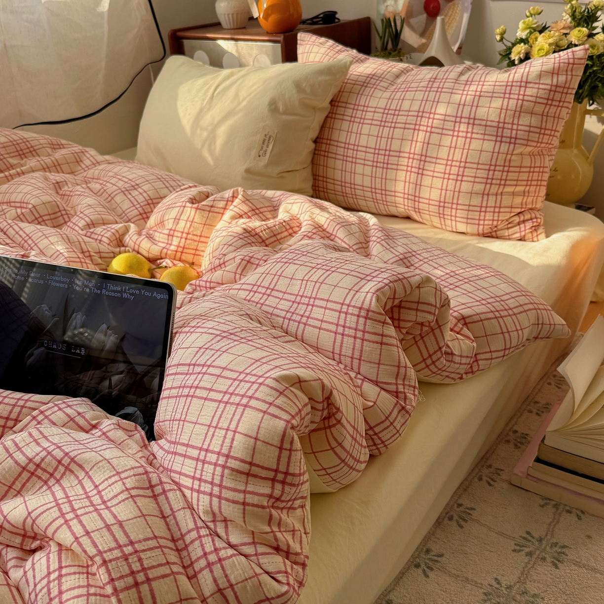 91家纺网 家纺一手货源 找家纺 （总）轻奢坊 2026新款皱皱纱水洗棉韩系混搭四件套