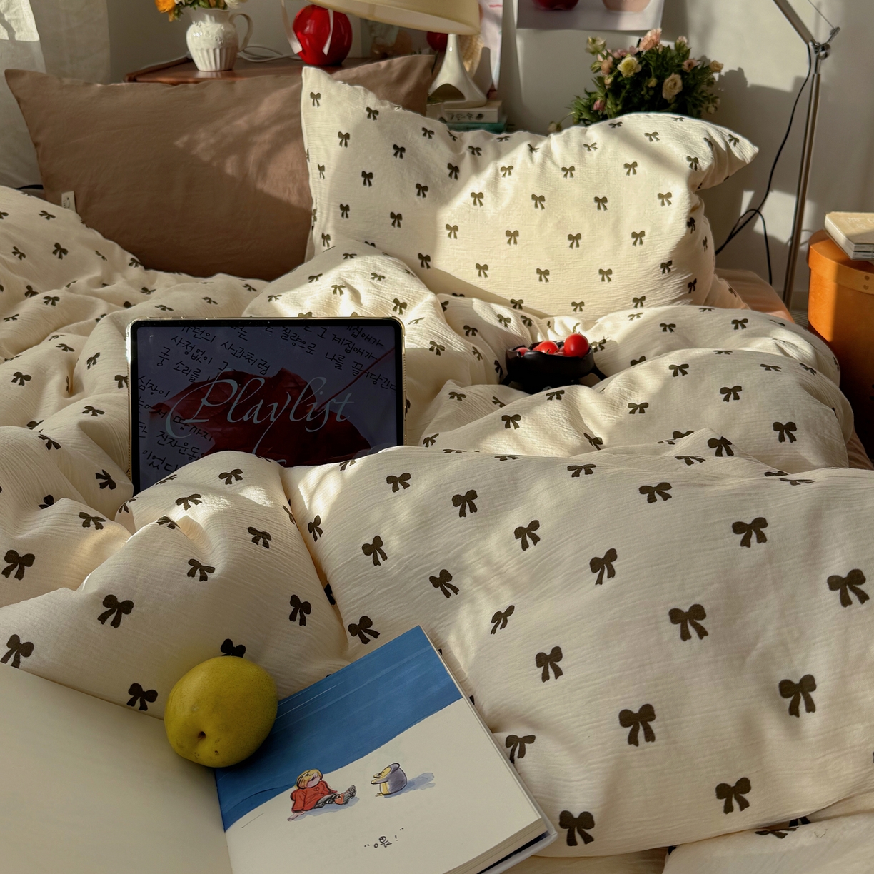 91家纺网 家纺一手货源 找家纺 轻奢坊 2026新款皱皱纱水洗棉韩系混搭四件套 碱冰结