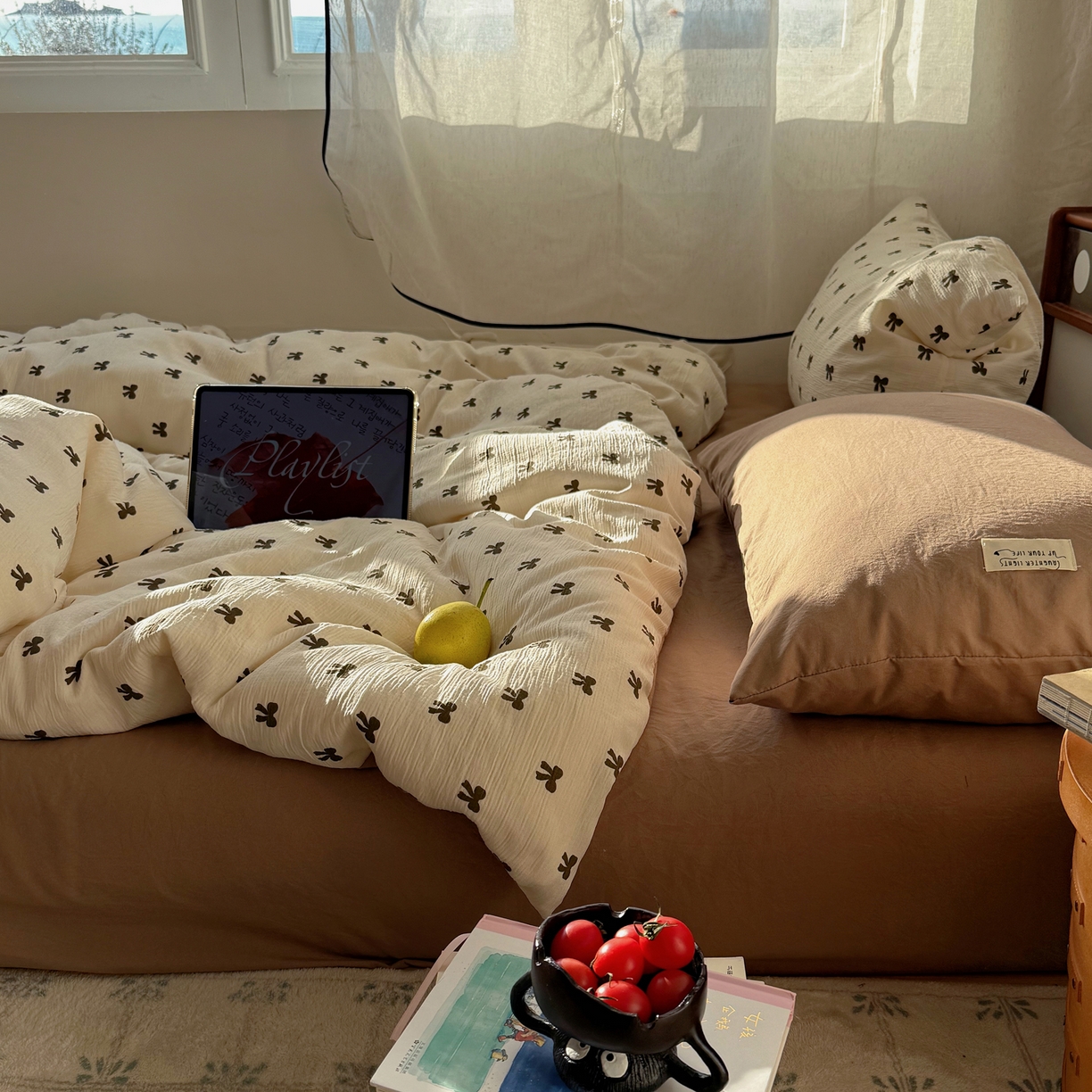 91家纺网 家纺一手货源 找家纺 轻奢坊 2026新款皱皱纱水洗棉韩系混搭四件套 碱冰结