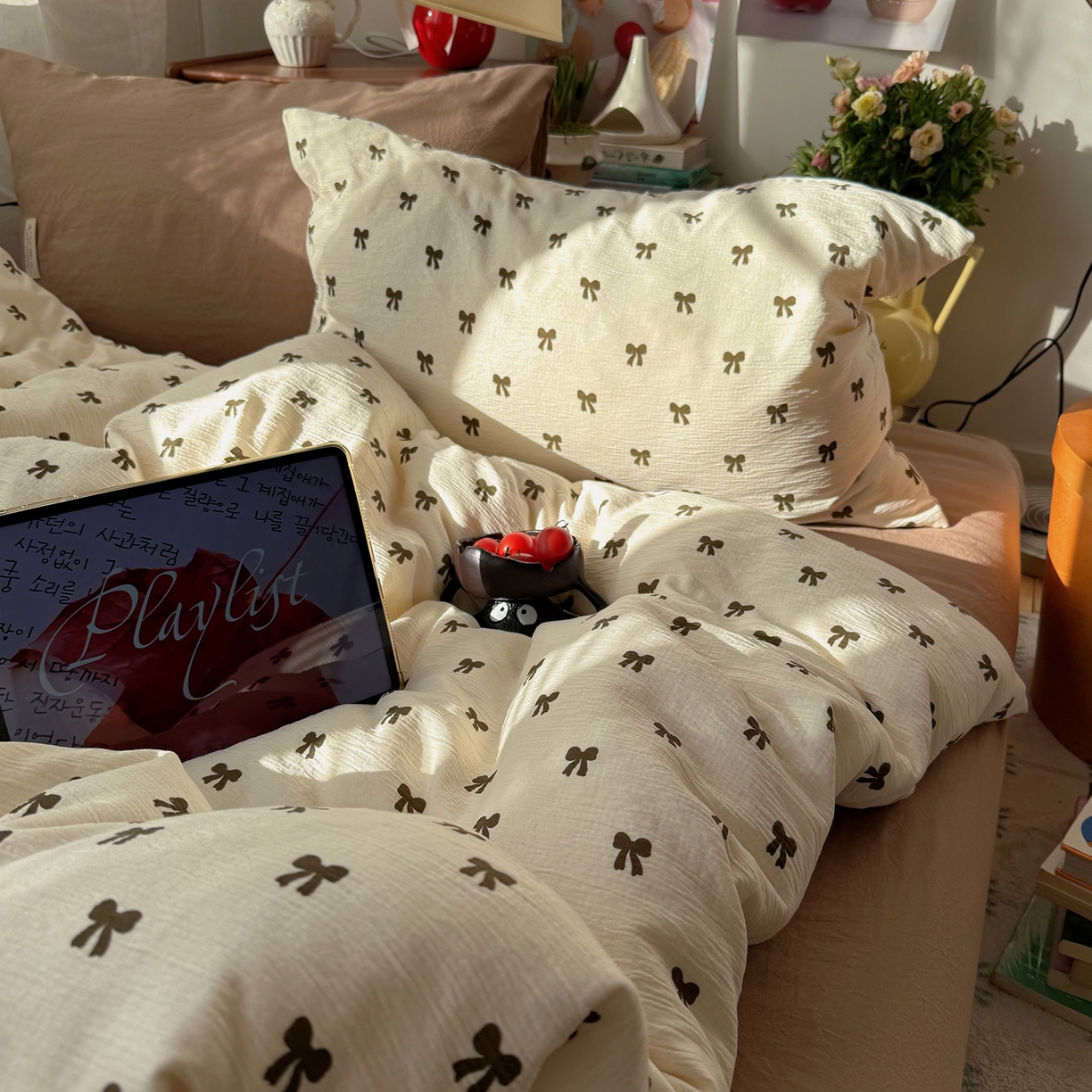 91家纺网 家纺一手货源 找家纺 轻奢坊 2026新款皱皱纱水洗棉韩系混搭四件套 碱冰结