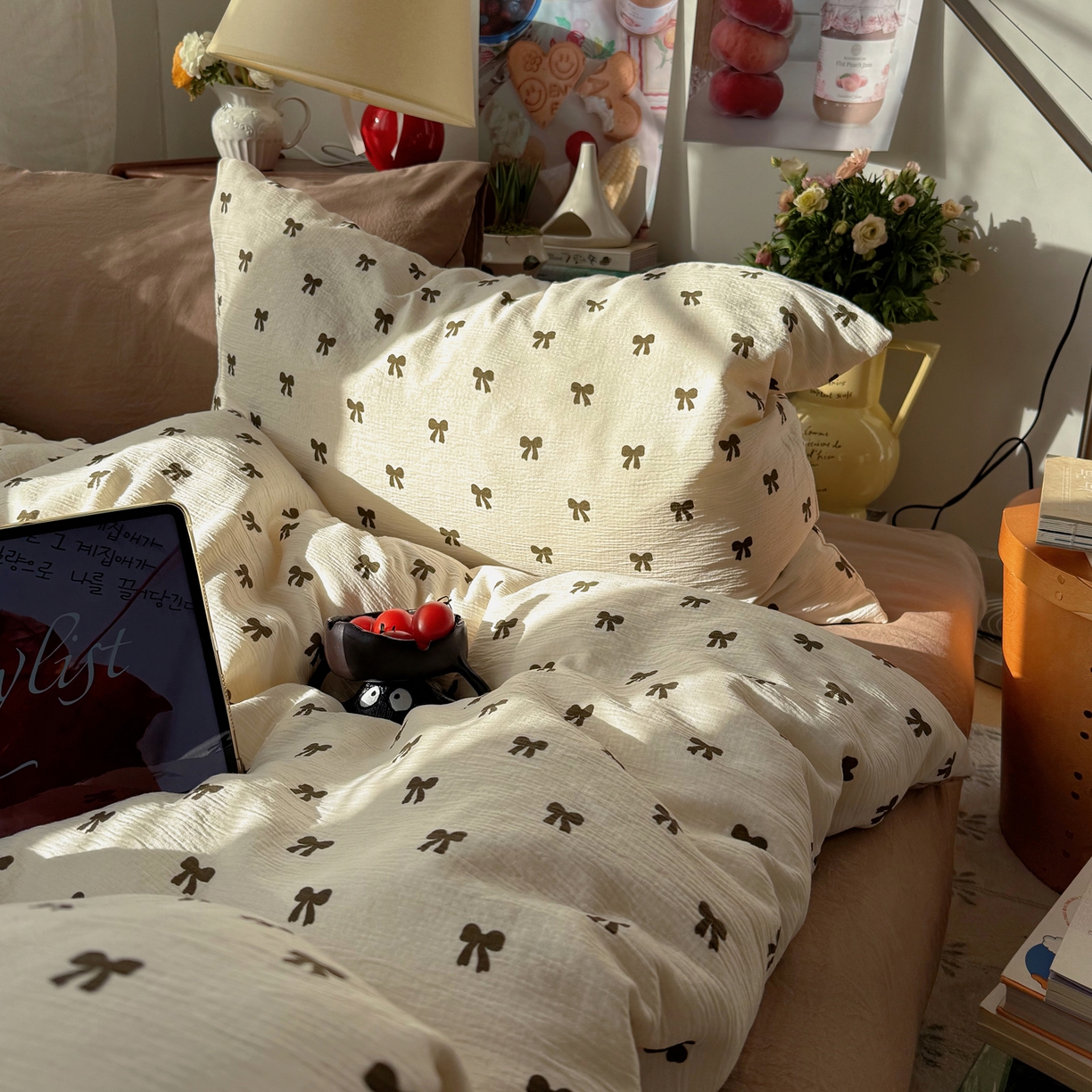 91家纺网 家纺一手货源 找家纺 轻奢坊 2026新款皱皱纱水洗棉韩系混搭四件套 碱冰结