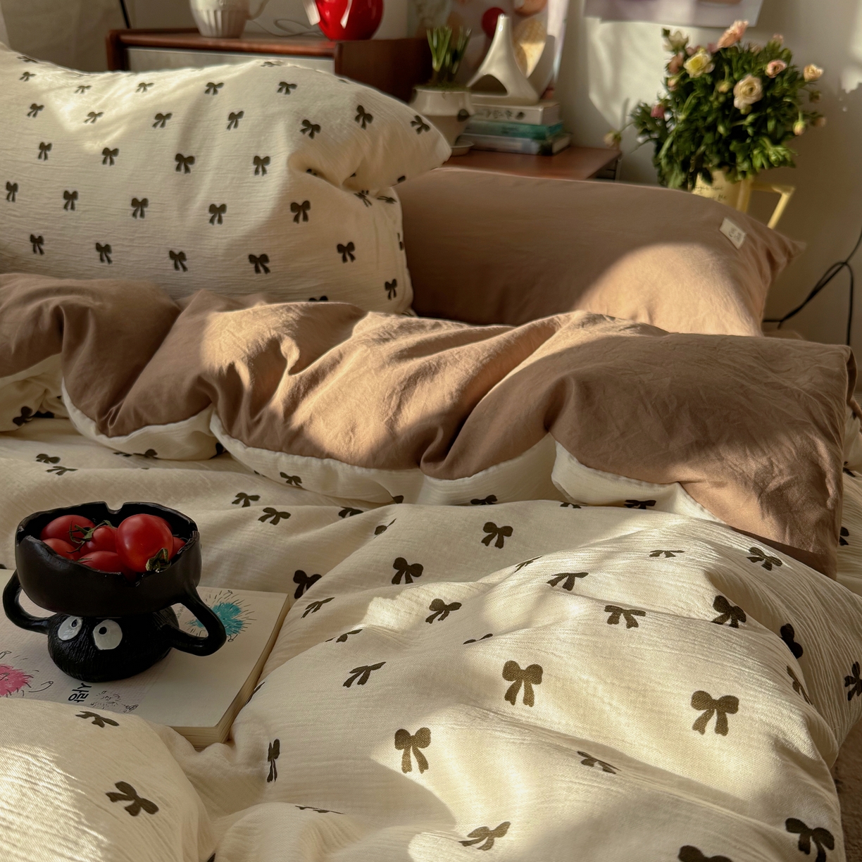 91家纺网 家纺一手货源 找家纺 轻奢坊 2026新款皱皱纱水洗棉韩系混搭四件套 碱冰结