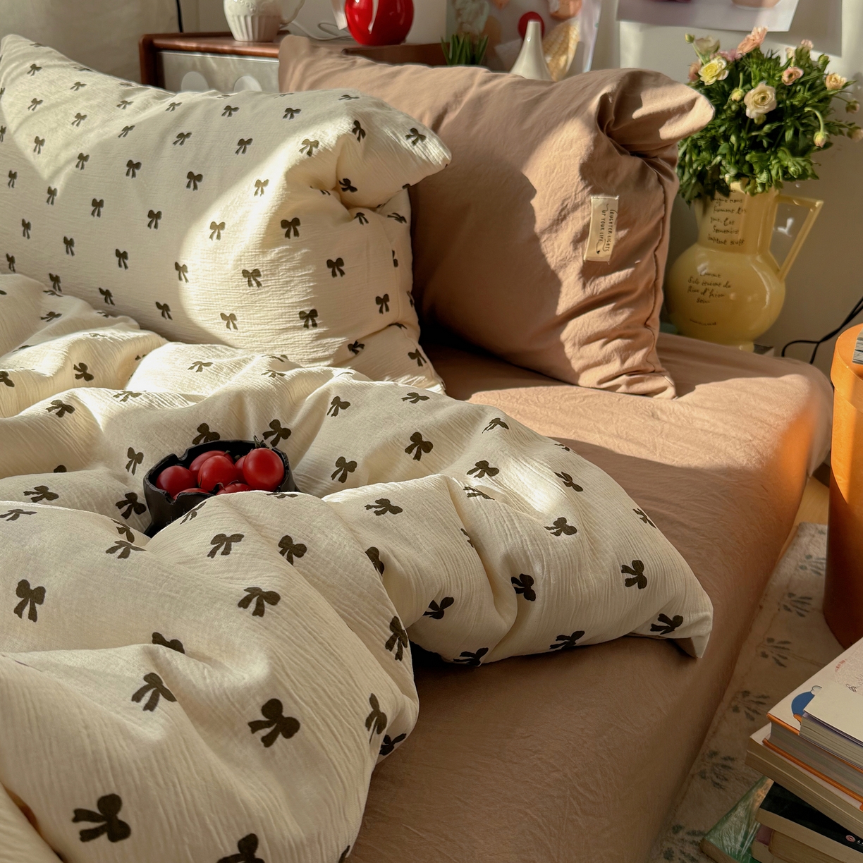 91家纺网 家纺一手货源 找家纺 轻奢坊 2026新款皱皱纱水洗棉韩系混搭四件套 碱冰结