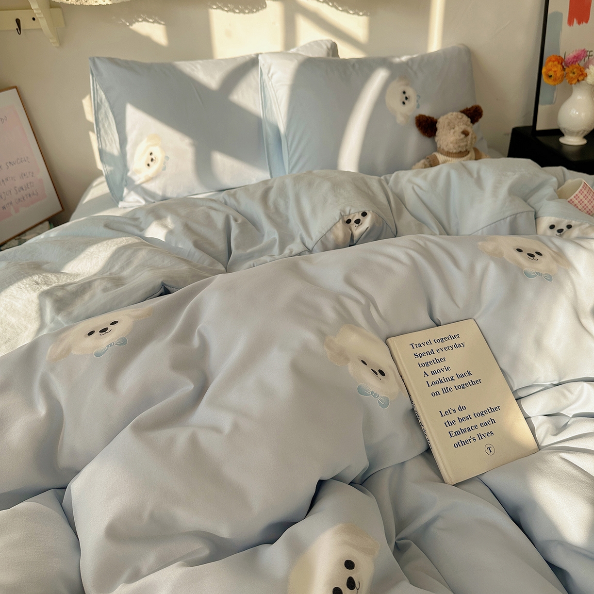 91家纺网 家纺一手货源 找家纺 （总）初夏家纺 2026 新款水洗棉四件套A类卡通简约风床上三件套被套被罩【提供买家秀】