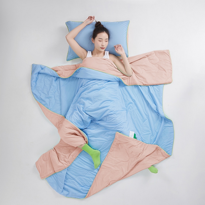 91家纺网 家纺一手货源 找家纺 爱彼家纺 2026新款A类氨纶凉感丝西瓜大豆空调被夏被夏凉被（控价最低79.9/89.9/99.9） 瓜瓜被-西瓜粉