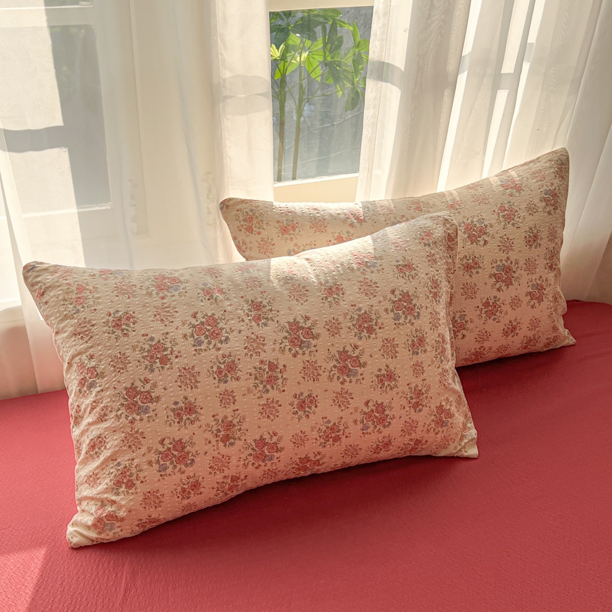 91家纺网 家纺一手货源 找家纺 童颜 2026新款泡芙纱小碎花四件套 繁花似锦