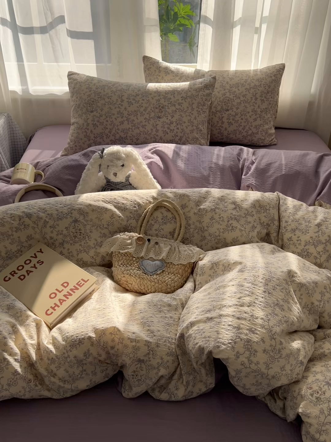 91家纺网 家纺一手货源 找家纺 童颜 2026新款泡芙纱小碎花四件套 花团锦簇